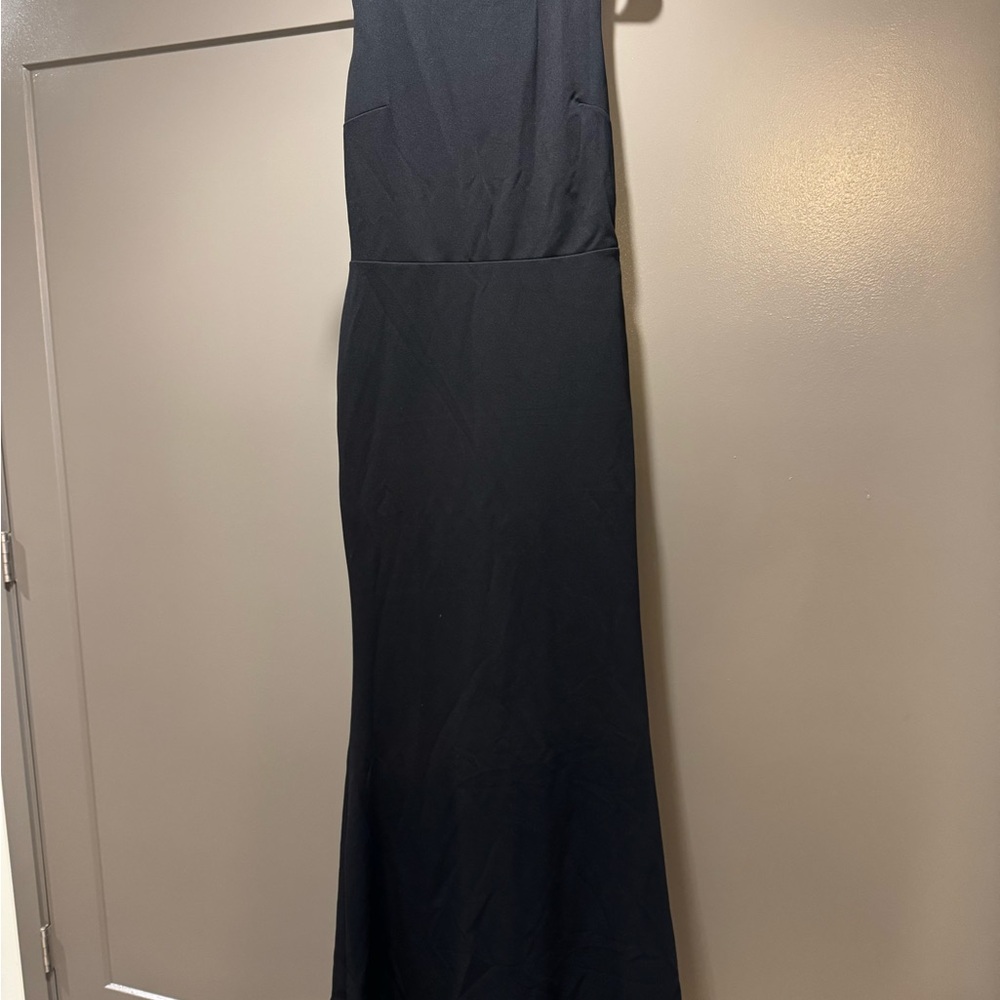 Lulus Exquisite Refinement Black Backless Bow Ruf… - image 2